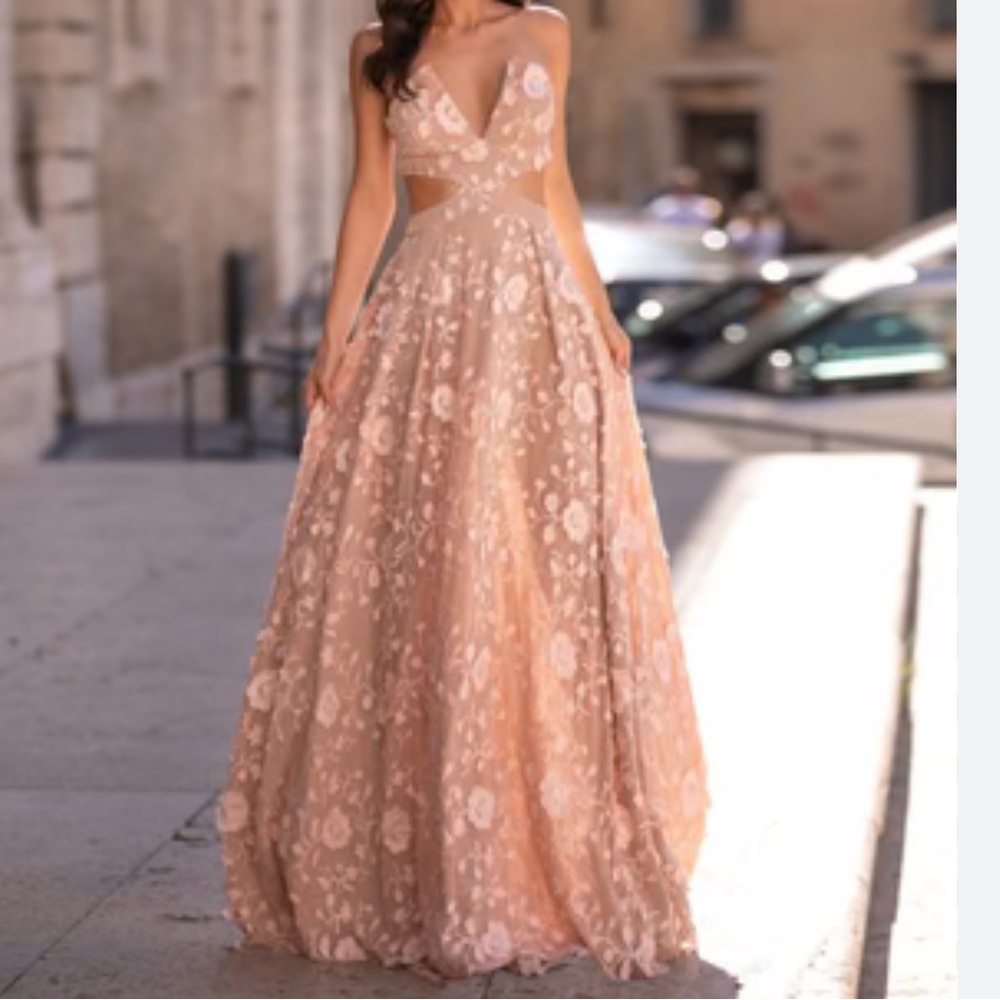 Alamour The Label Blush Pink Floral Maxi Dress